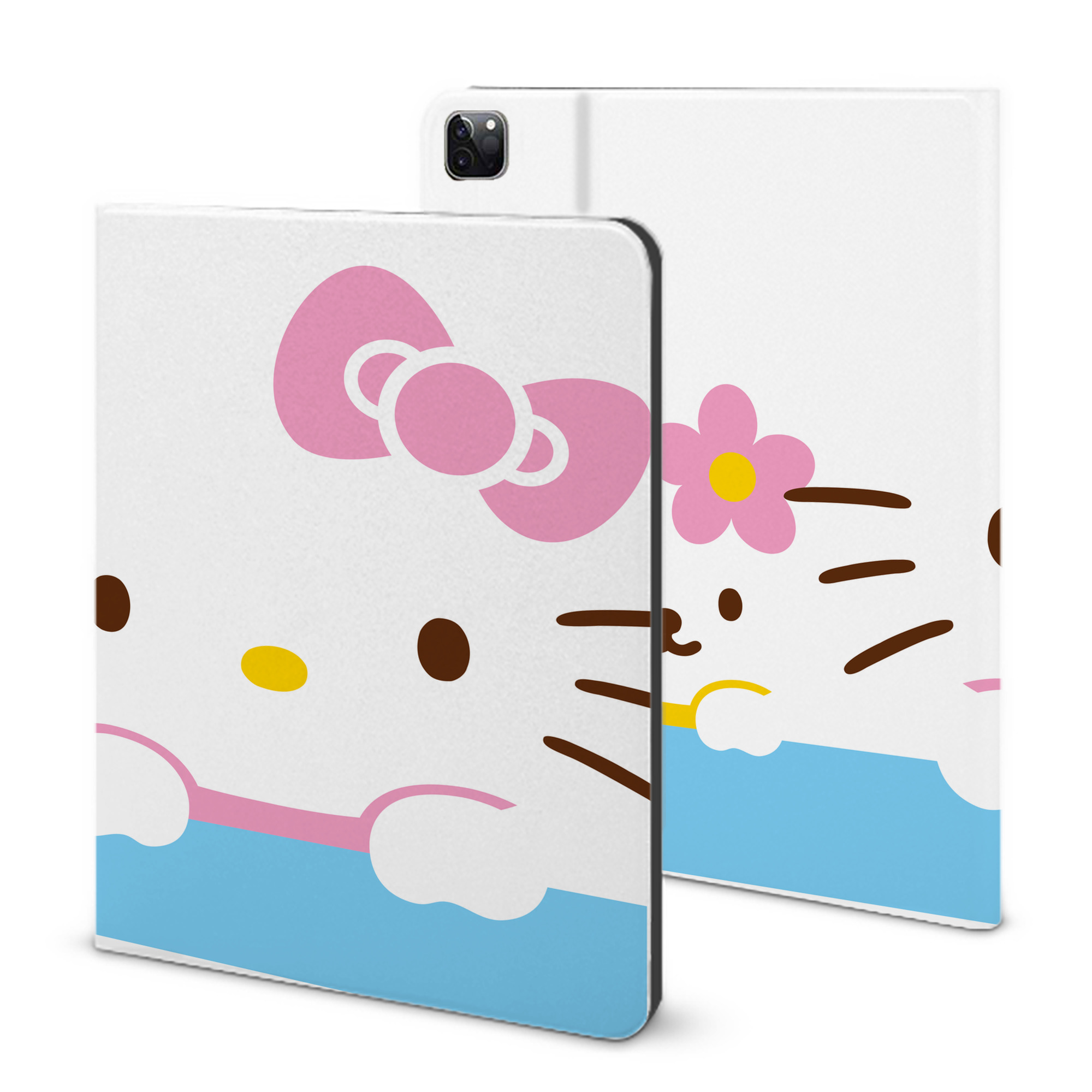 （画像用） Hello Kitty ハローキティ IPad ケース ブック型 PUレザー TPU 耐衝撃 軽量 薄型 ペン収納なし 全面保護 IPad 各モデル対応